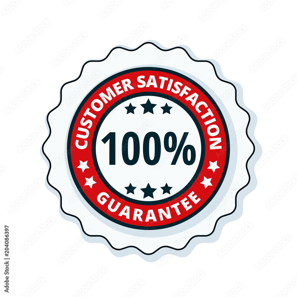 Customer Satisfaction Guarantee label illustration Customer Satisfaction Guarantee label illustration