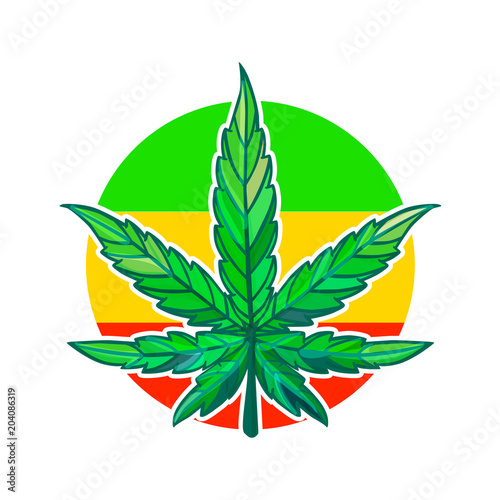 Vector Sheet of cannabis.
