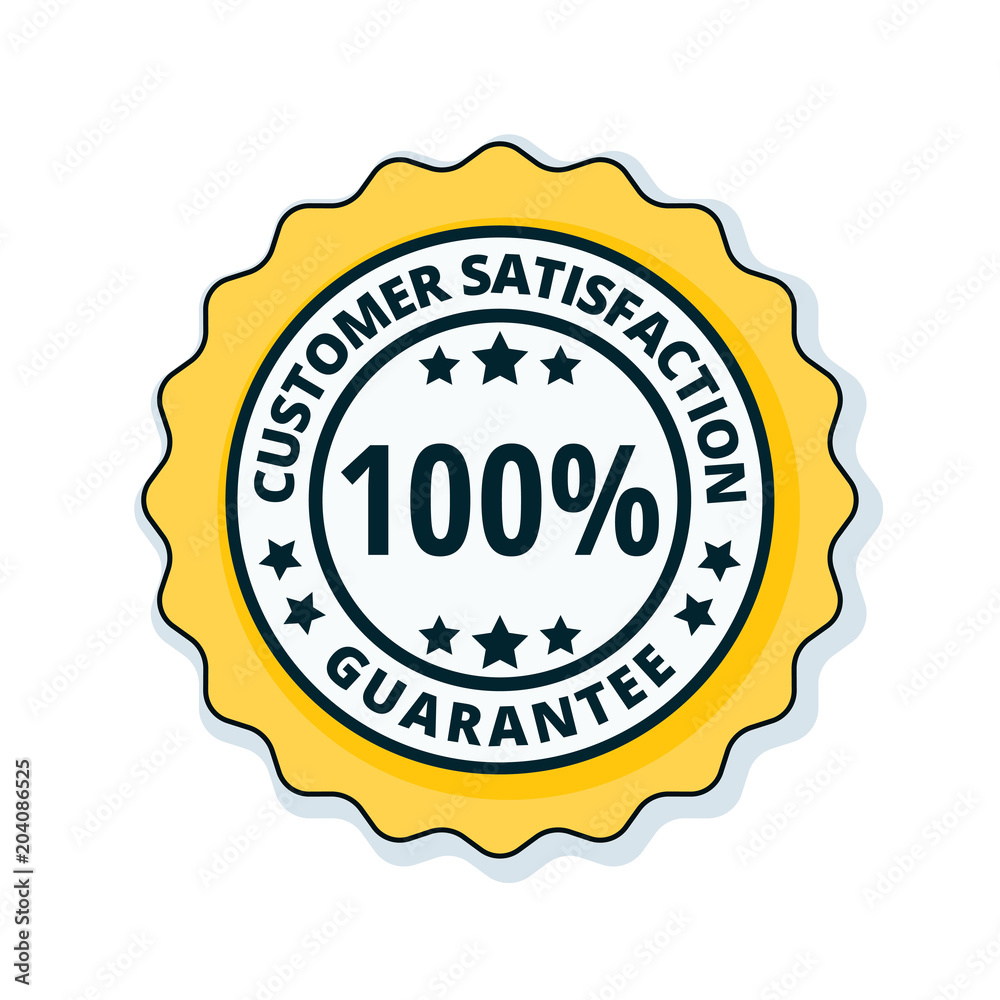 Customer Satisfaction Guarantee label illustration