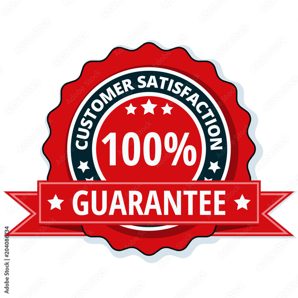 Customer Satisfaction Guarantee label illustration Customer Satisfaction Guarantee label illustration