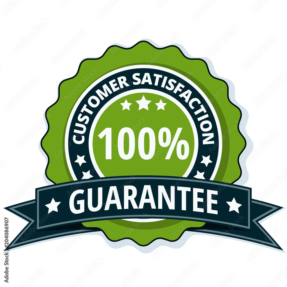 Customer Satisfaction Guarantee label illustration Customer Satisfaction Guarantee label illustration
