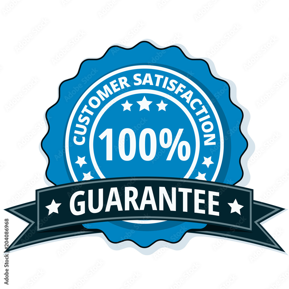Customer Satisfaction Guarantee label illustration Customer Satisfaction Guarantee label illustration