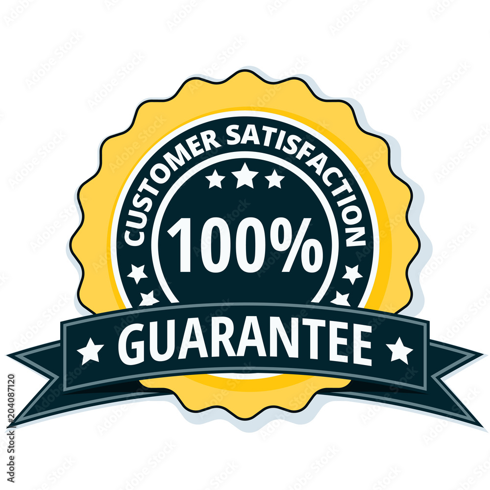 Customer Satisfaction Guarantee label illustration Customer Satisfaction Guarantee label illustration