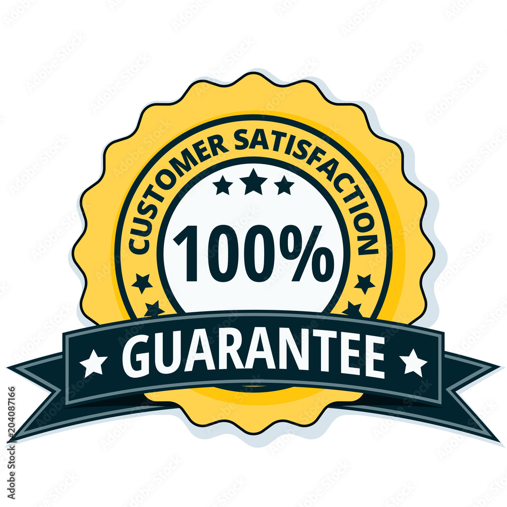 Customer Satisfaction Guarantee label illustration Customer Satisfaction Guarantee label illustration
