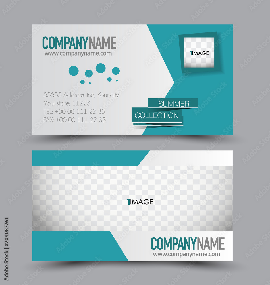 Business card set template for business identity corporate style.