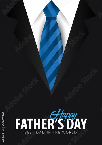 Father's Day banner, greeting card with necktie. Vector Illustration