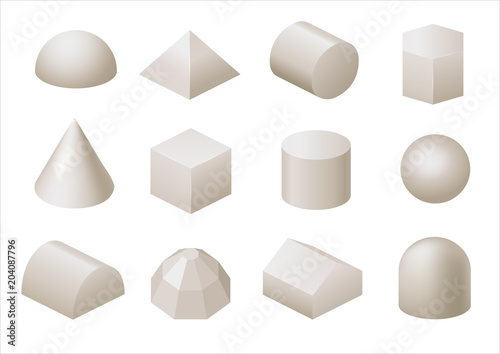 Set of geometric shapes