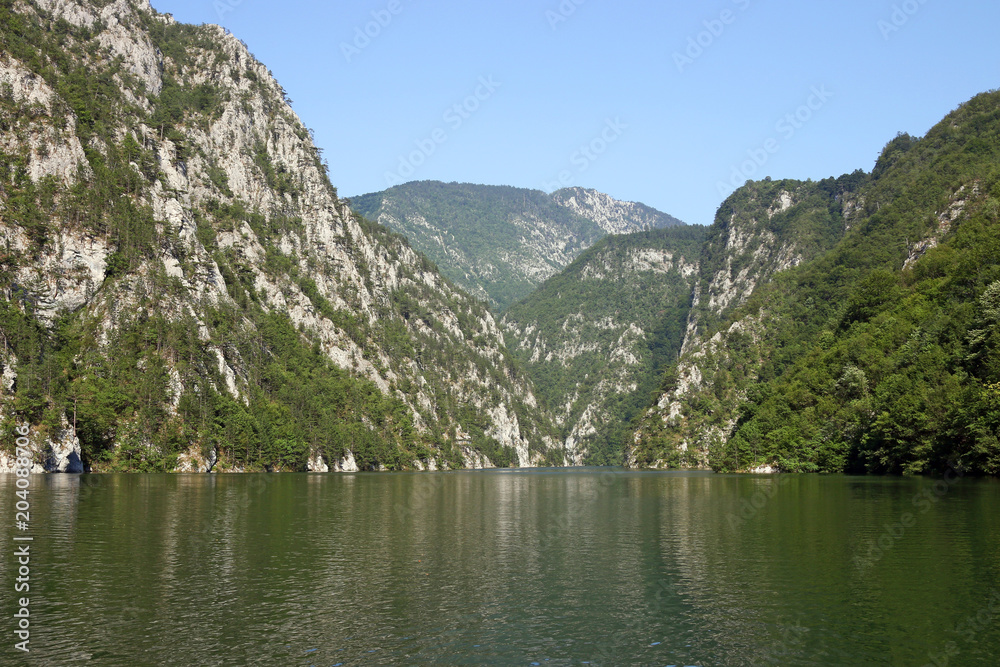 Drina river canyon and mountains landscape