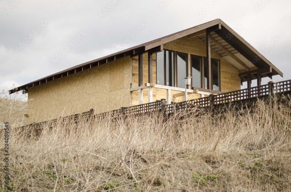 construction of a wooden frame house construction of a wooden frame house