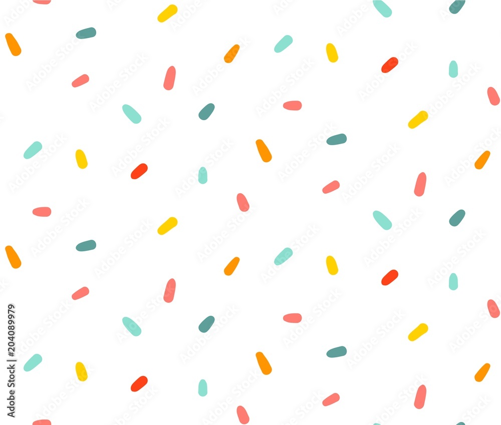 Hand drawn vector abstract graphic cartoon simple colorful confetti decoration isolated on white background - obrazy, fototapety, plakaty 