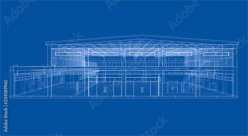 Warehouse sketch. Vector