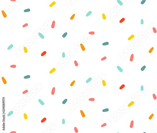 Hand drawn vector abstract graphic cartoon simple colorful confetti decoration isolated on white background