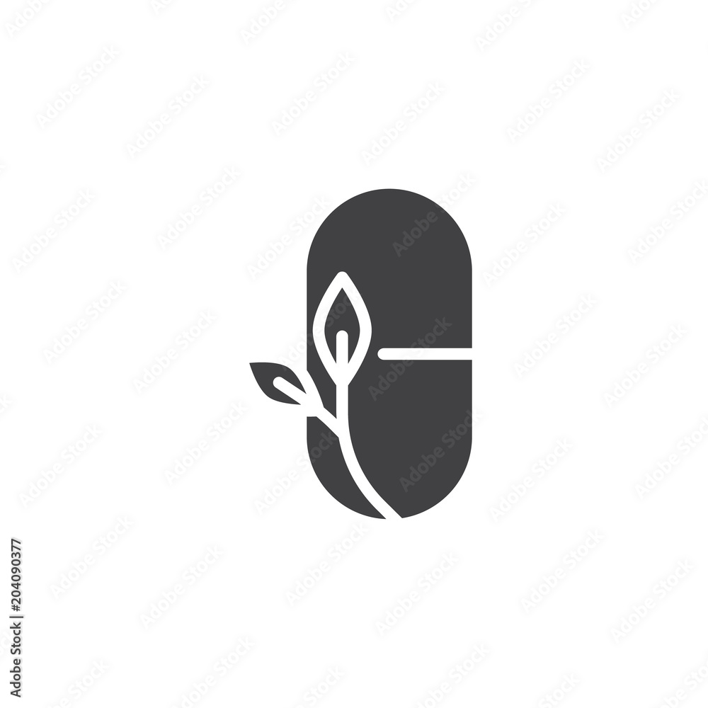 Natural medical pills with leaves vector icon. filled flat sign for mobile concept and web design. Herbal medicine simple solid icon. Symbol, logo illustration. Pixel perfect vector graphics Natural medical pills with leaves vector icon. filled flat sign for mobile concept and web design. Herbal medicine simple solid icon. Symbol, logo illustration. Pixel perfect vector graphics