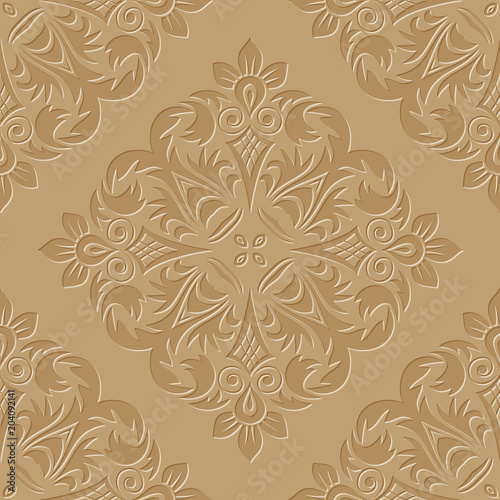 Vintage damask seamless pattern. Classical luxury texture for wallpapers, wrapping, textile. Vector Illustration