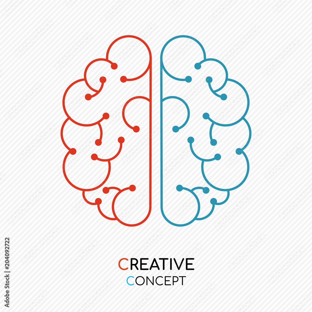 Creative thinking human brain concept for new idea Stock Vector | Adobe ...