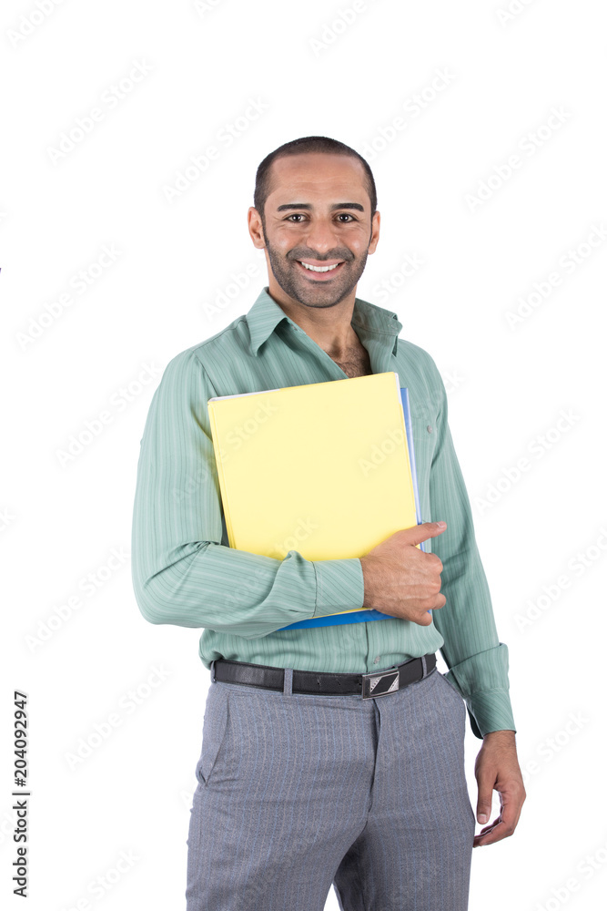 an employee holding files an employee holding files