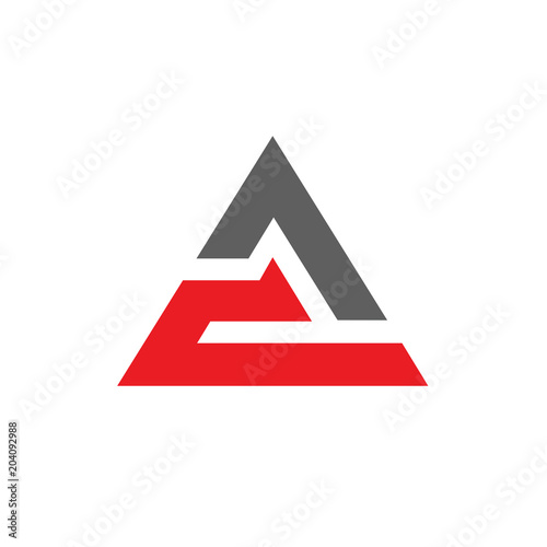 Initial letter CA or AC logo, triangle icon design, vector illustration