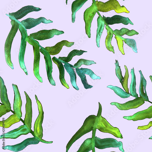 Summer tropical pattern, background with palm leaves.