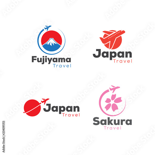 Japan travel and tour logo icon template