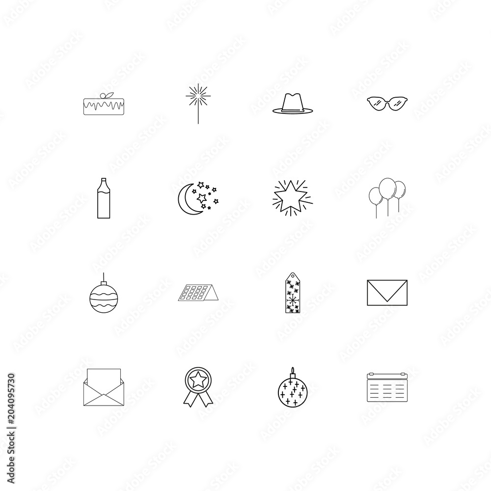 Holidays linear thin icons set. Outlined simple vector icons Holidays linear thin icons set. Outlined simple vector icons
