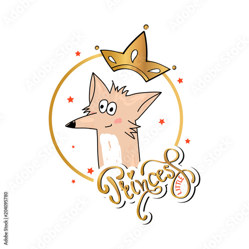 slogan print with  cute fox