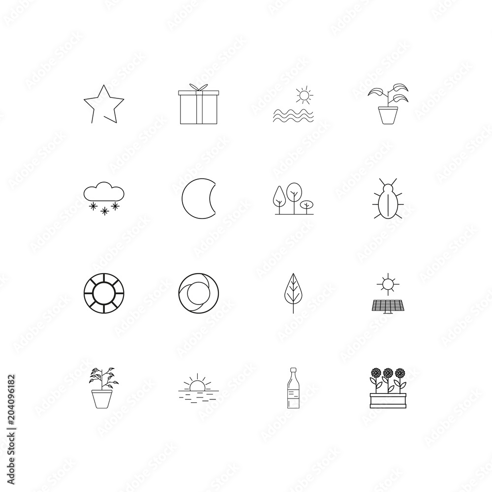 Nature linear thin icons set. Outlined simple vector icons Nature linear thin icons set. Outlined simple vector icons
