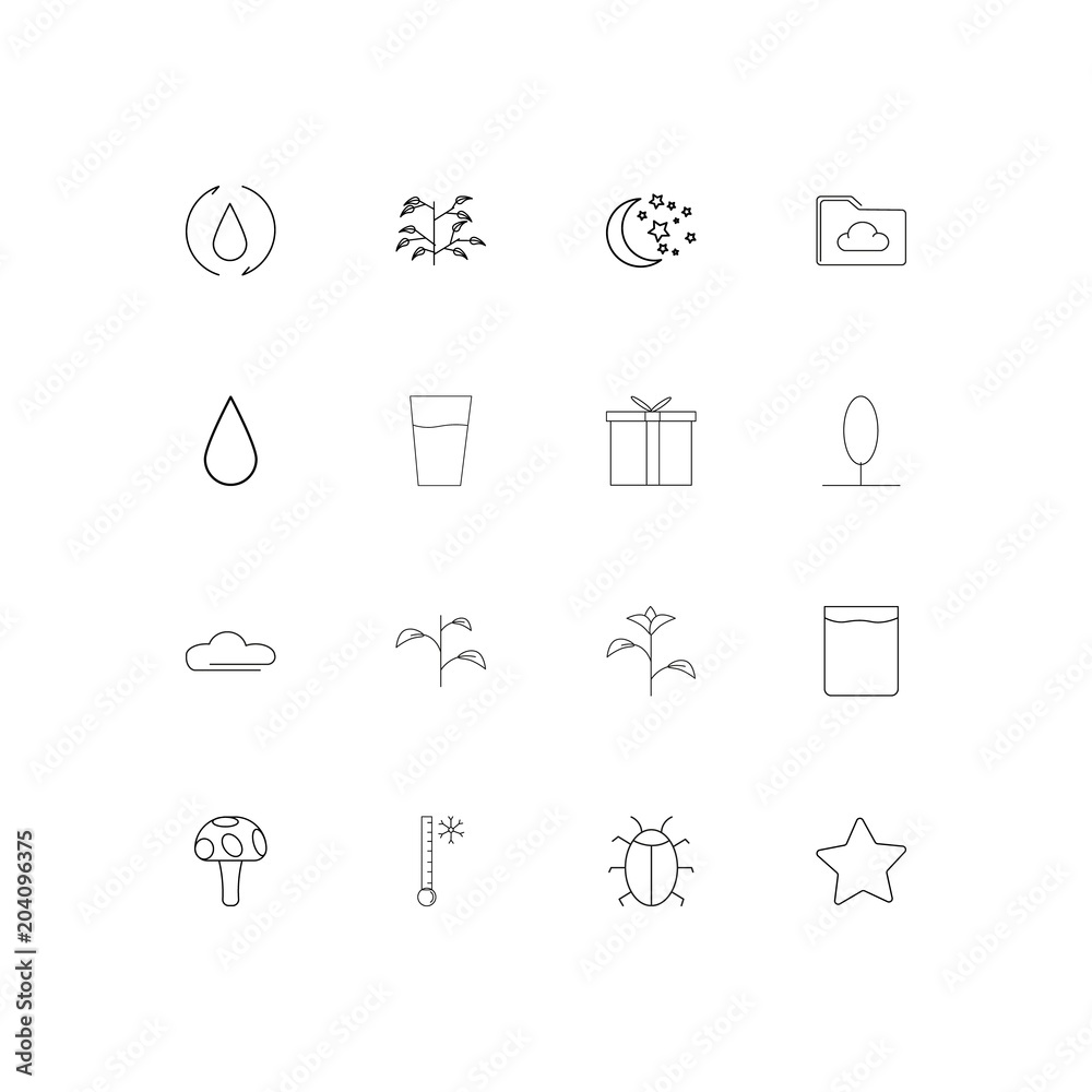 Nature linear thin icons set. Outlined simple vector icons Nature linear thin icons set. Outlined simple vector icons