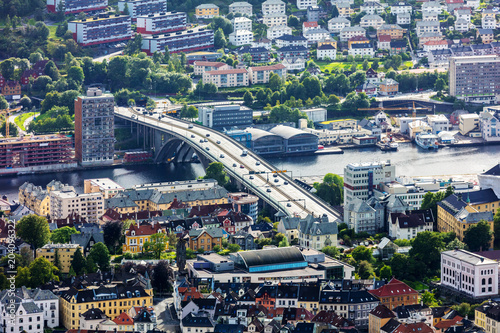 top view of Bergen city in Norway
