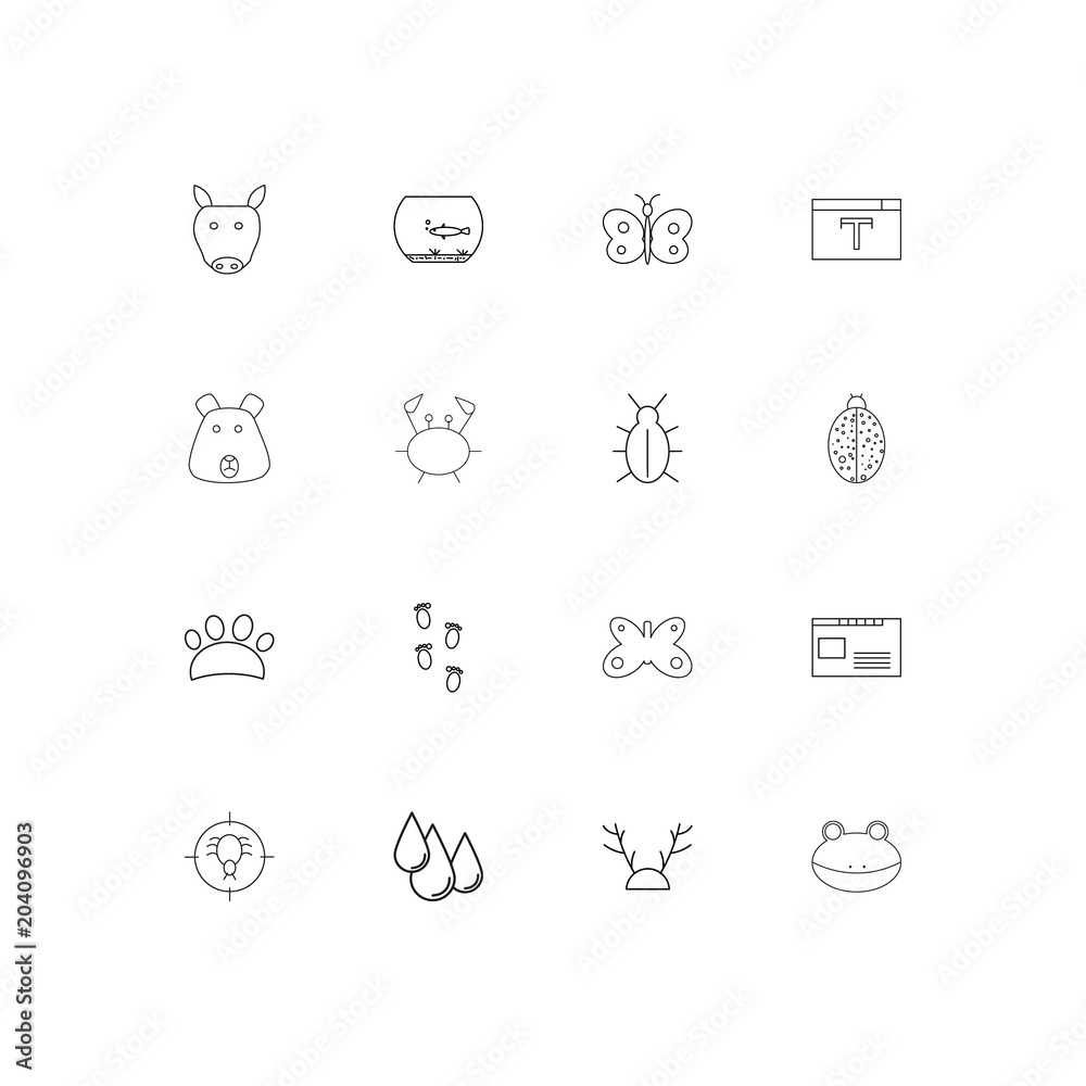 Animals linear thin icons set. Outlined simple vector icons Animals linear thin icons set. Outlined simple vector icons
