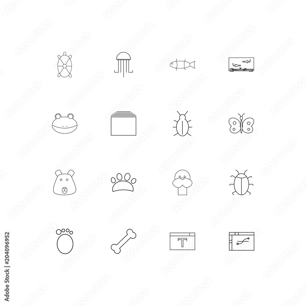 Animals linear thin icons set. Outlined simple vector icons Animals linear thin icons set. Outlined simple vector icons