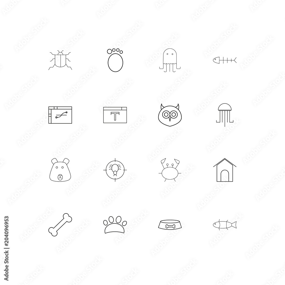 Animals linear thin icons set. Outlined simple vector icons Animals linear thin icons set. Outlined simple vector icons