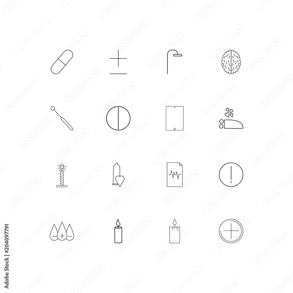 Healthcare And Medical linear thin icons set. Outlined simple vector icons