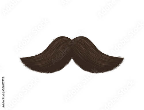 Realistic Detailed 3d Black Fake Mustache. Vector