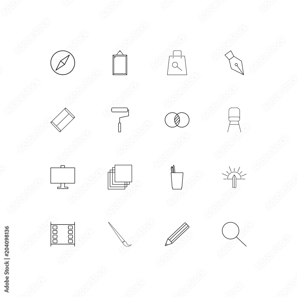 Creative Process And Design linear thin icons set. Outlined simple vector icons Creative Process And Design linear thin icons set. Outlined simple vector icons
