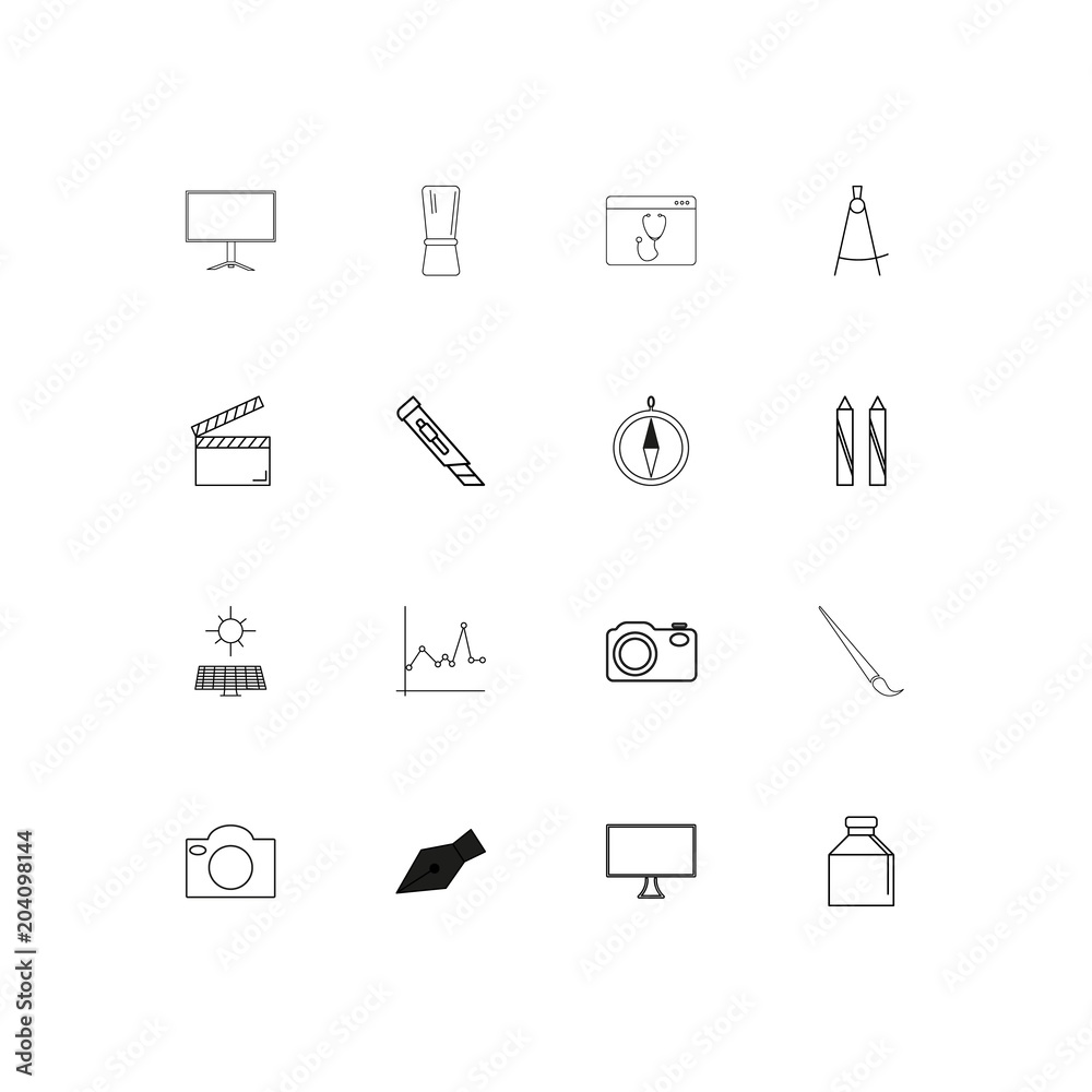 Creative Process And Design linear thin icons set. Outlined simple vector icons Creative Process And Design linear thin icons set. Outlined simple vector icons
