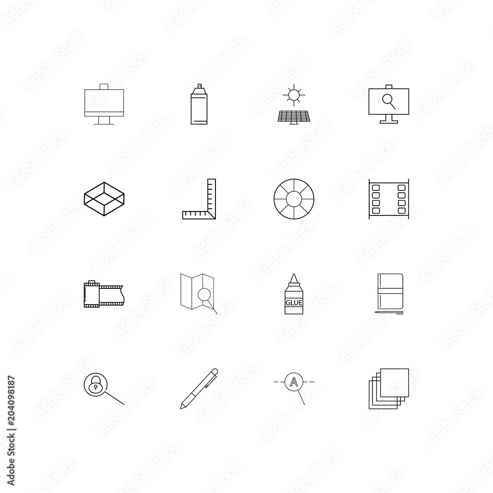 Creative Process And Design linear thin icons set. Outlined simple vector icons Creative Process And Design linear thin icons set. Outlined simple vector icons