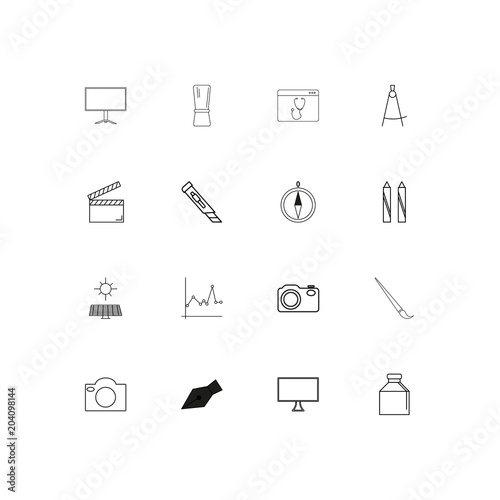 Creative Process And Design linear thin icons set. Outlined simple vector icons
