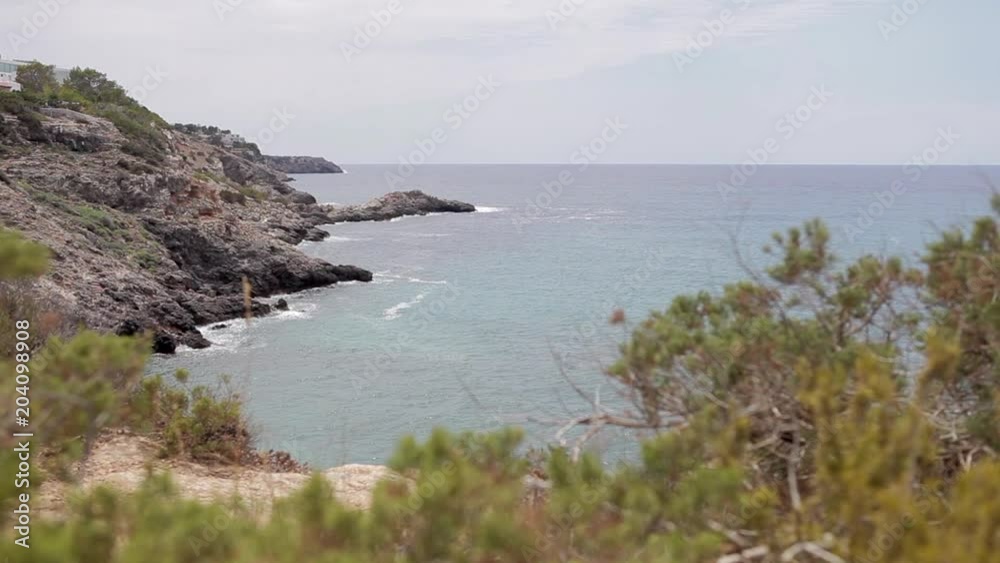 ibiza cliffs, Panoramic image of an ibiza cove in summer ibiza cliffs, Panoramic image of an ibiza cove in summer