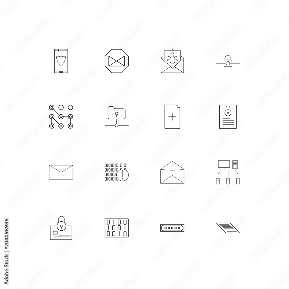 Cyber Security linear thin icons set. Outlined simple vector icons Cyber Security linear thin icons set. Outlined simple vector icons