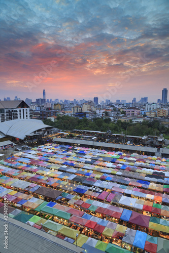 Talad Rod Fad Ratchada (Train night market), Bangkok, Thailand photo