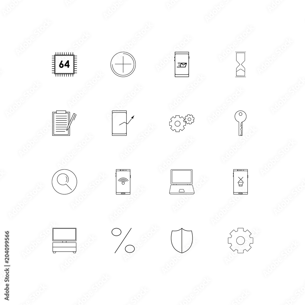 Internet Technologies linear thin icons set. Outlined simple vector icons Internet Technologies linear thin icons set. Outlined simple vector icons