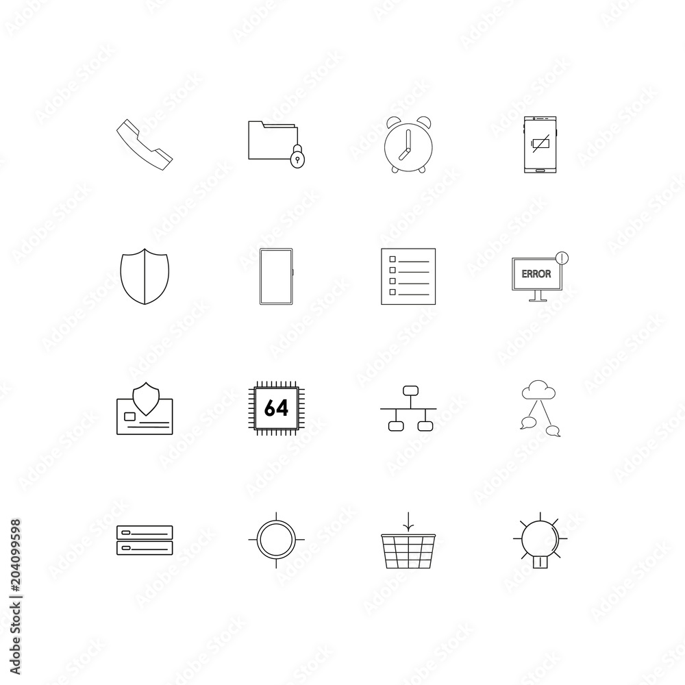 Internet Technologies linear thin icons set. Outlined simple vector icons