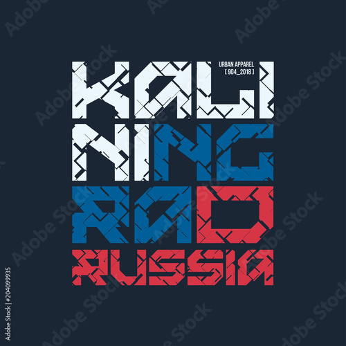 Kaliningrad Russia styled vector t-shirt and apparel design, typ