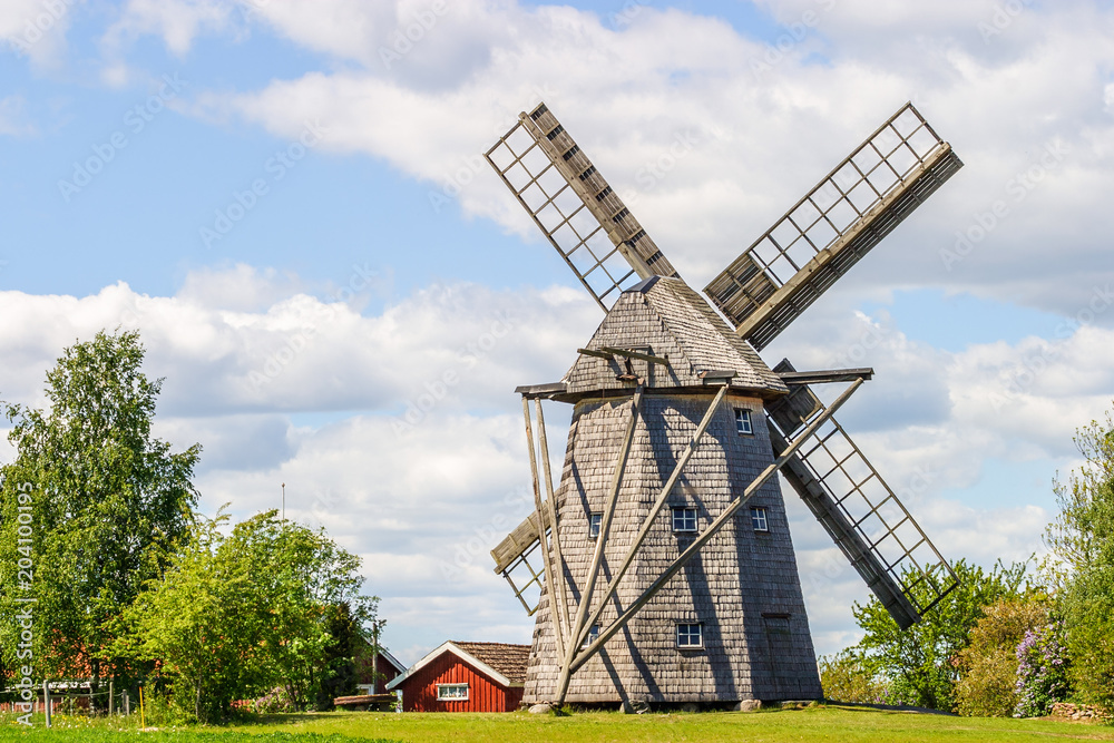 Windmill in rural landscape Windmill in rural landscape