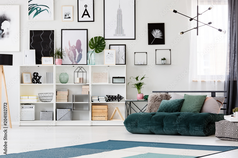 Obraz premium Green living room interior