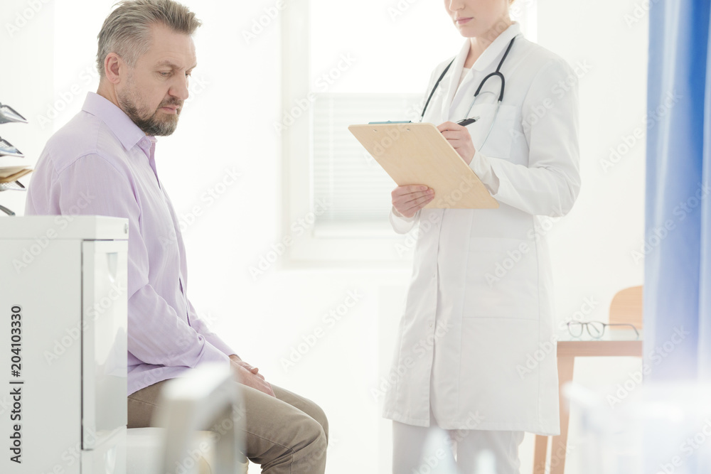 Sick man and urologist Sick man and urologist
