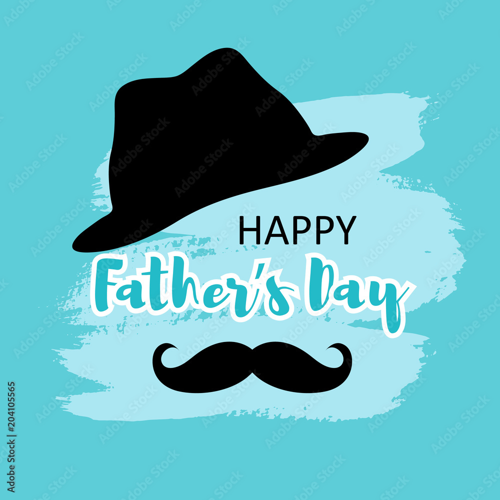Premium Vector  Happy fathers day hat and mustache design