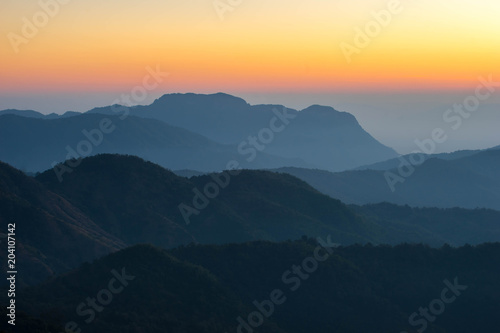 beautiful sunset landscape mountain Thailand