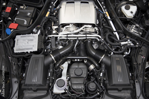 Detail of the car engine