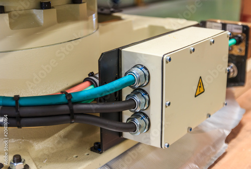 electrical cable at connected to junction box.
